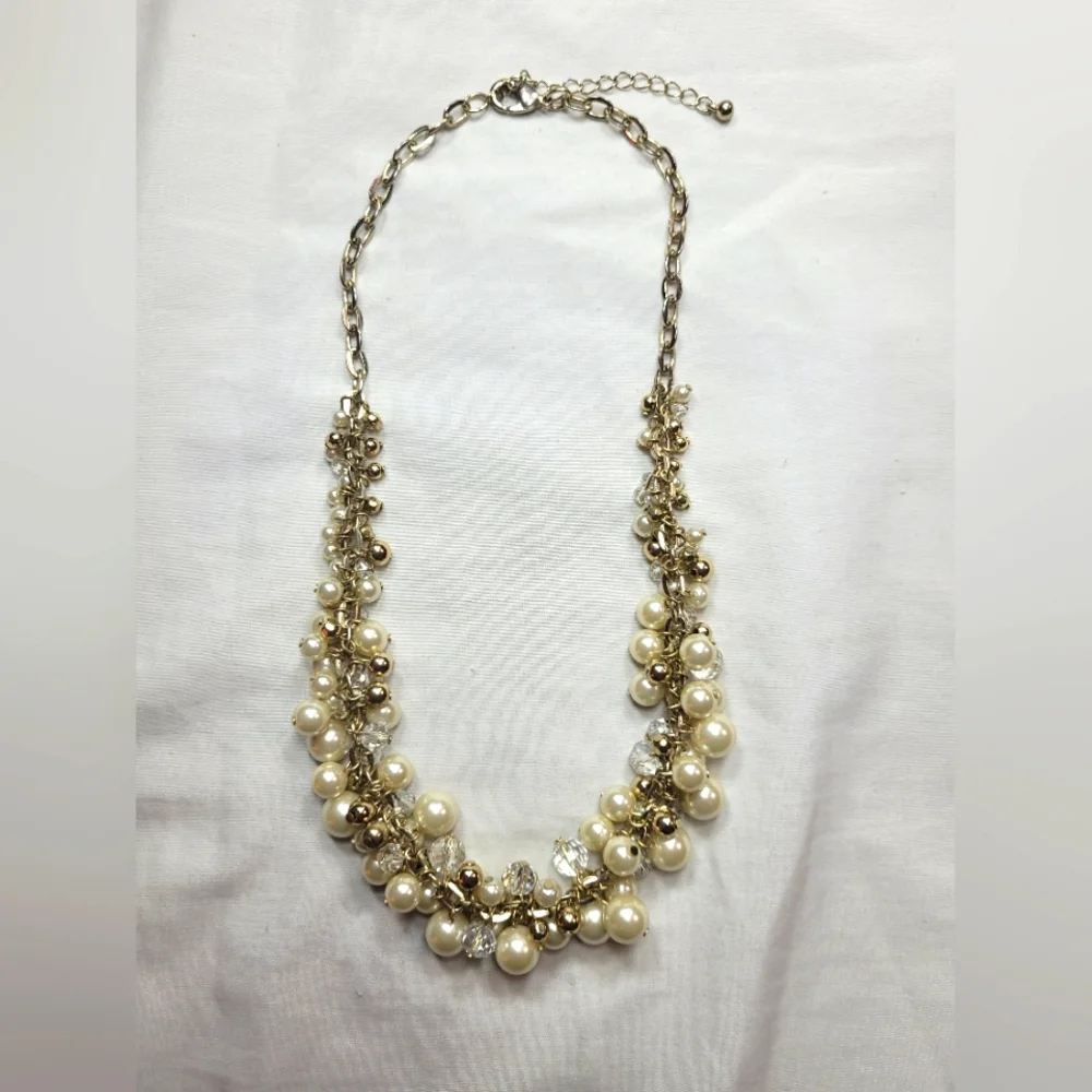 The Limited Chunky Chain Faux Pearl Gold Beads Jewelry Set - Picture 3 of 3